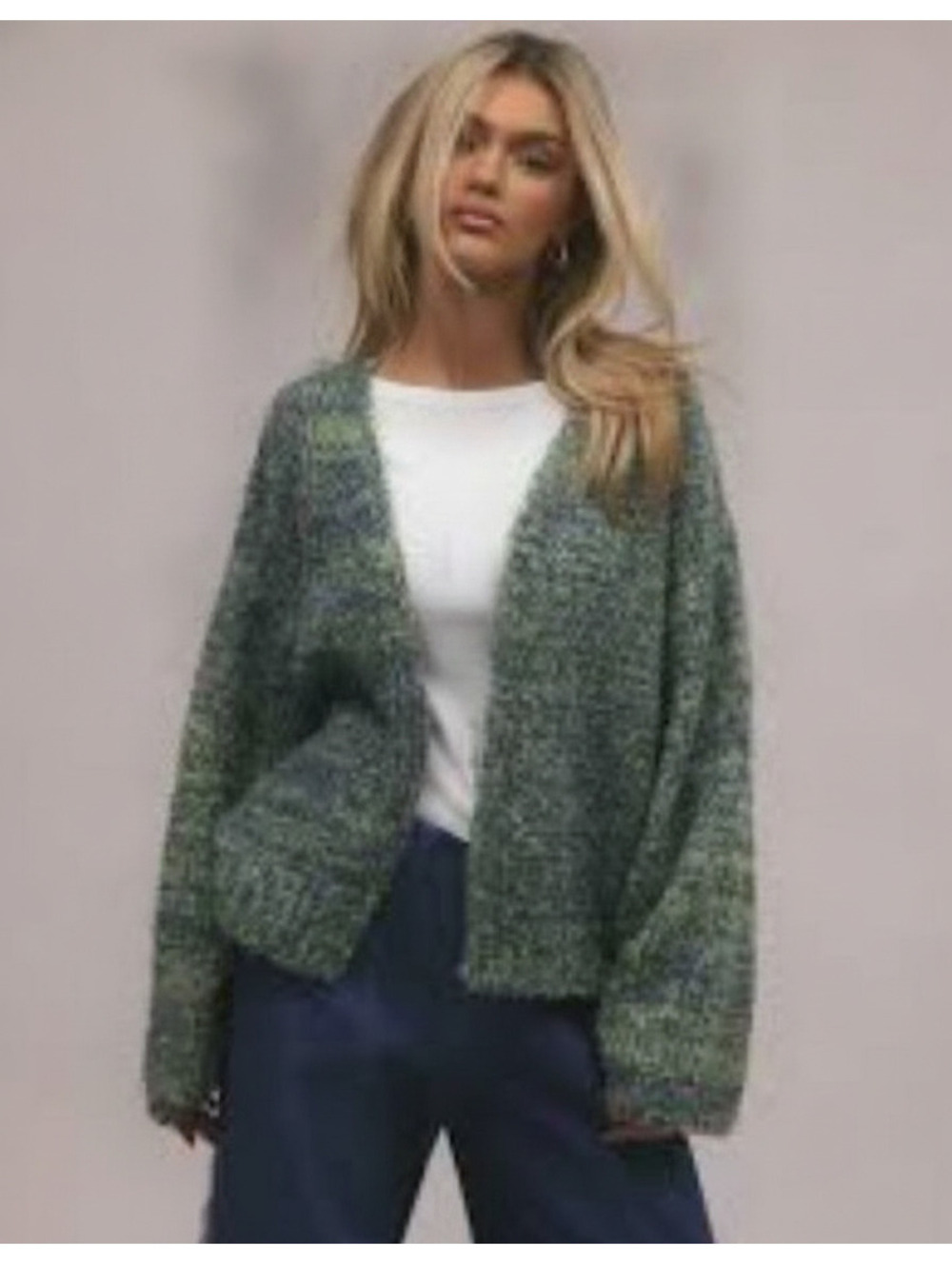 MUSERA Oversized Flare Sleeve Knit Jumper Cardigan Size XS